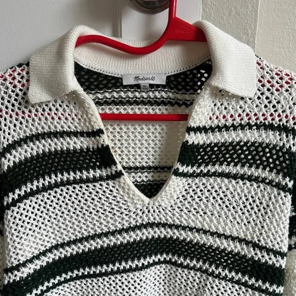 Madewell Open-Stitch Johnny Collar Sweater - Picture 7 of 12